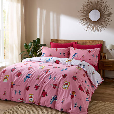 Their Nibs Mon Coeur Cotton Duvet Cover - Pink