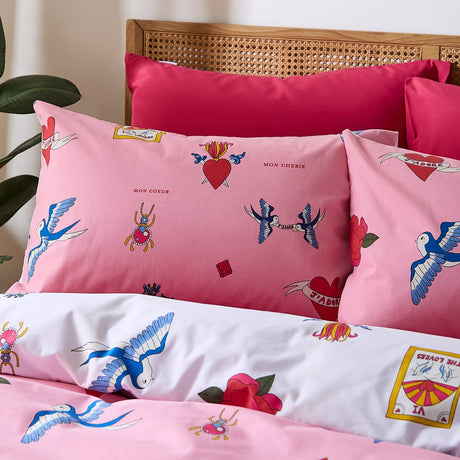 Their Nibs Mon Coeur Cotton Duvet Cover - Pink - Mon Coeur Duvet Set