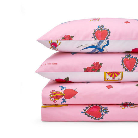 Their Nibs Mon Coeur Cotton Duvet Cover - Pink - Mon Coeur Duvet Set