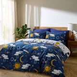 Their Nibs Disco Space Cotton Duvet Cover Set - Navy Blue