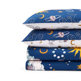 Their Nibs Disco Space Cotton Duvet Cover Set - Navy Blue - Disco Space Duvet Set