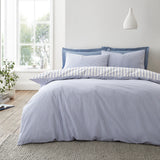 Bianca Hampton Stripe 200 Thread Count Cotton Reversible Duvet Cover Set with Pillowcase