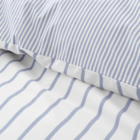 Bianca Hampton Stripe 200 Thread Count Cotton Reversible Duvet Cover Set - Blue image 5