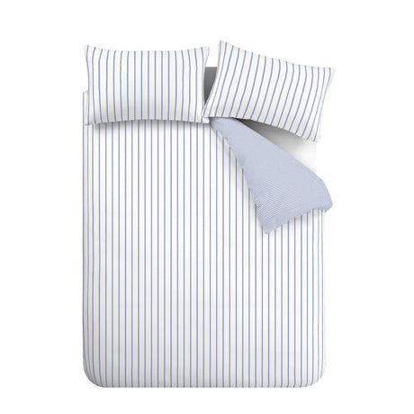 Bianca Hampton Stripe 200 Thread Count Cotton Reversible Duvet Cover Set with Pillowcase