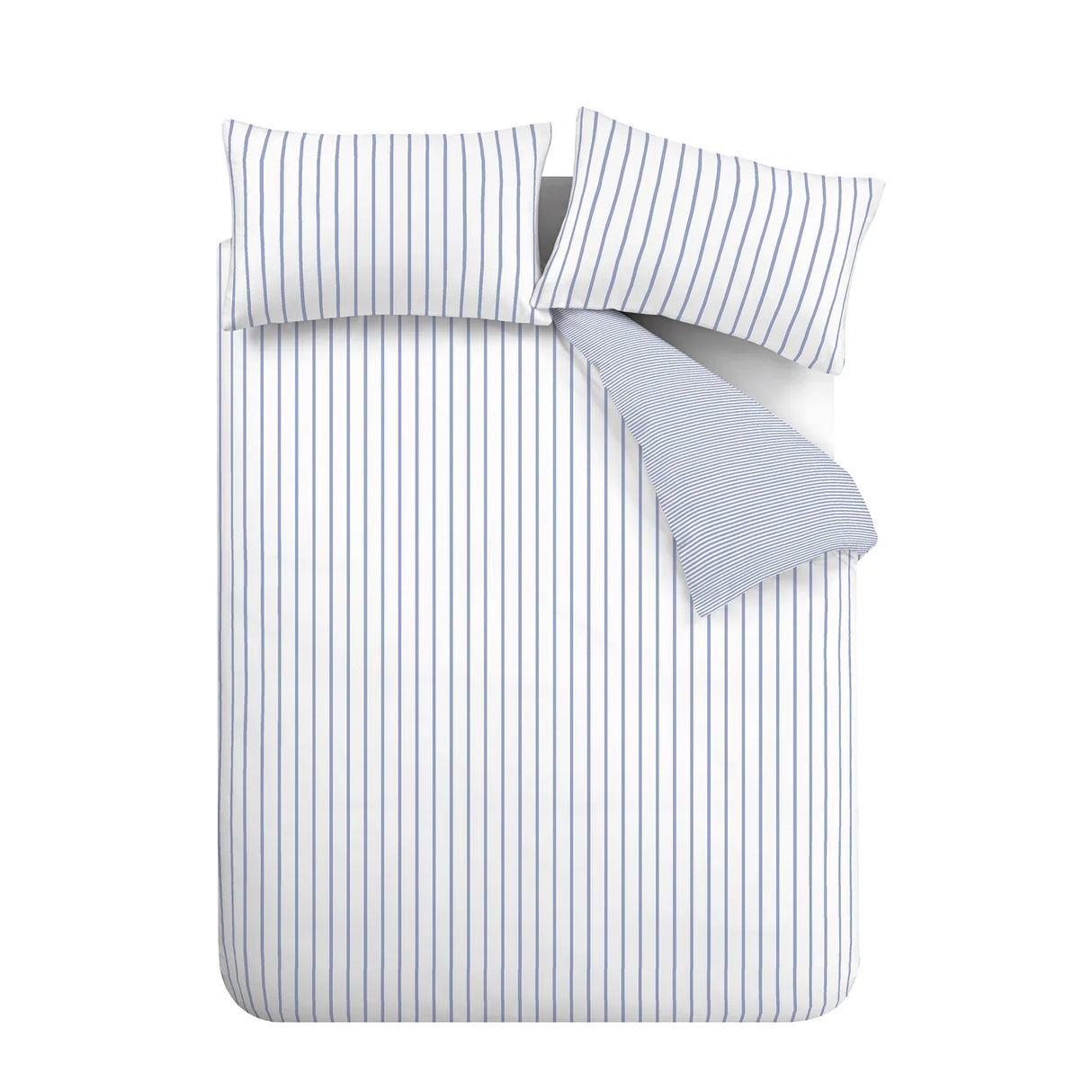Bianca Hampton Stripe 200 Thread Count Cotton Reversible Duvet Cover Set - Green image 7