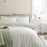 Bianca Hampton Stripe 200 Thread Count Cotton Reversible Duvet Cover Set - Green image 13