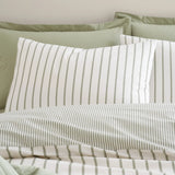 Bianca Hampton Stripe 200 Thread Count Cotton Reversible Duvet Cover Set - Green image 11
