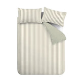 Bianca Hampton Stripe 200 Thread Count Cotton Reversible Duvet Cover Set - Green image 14