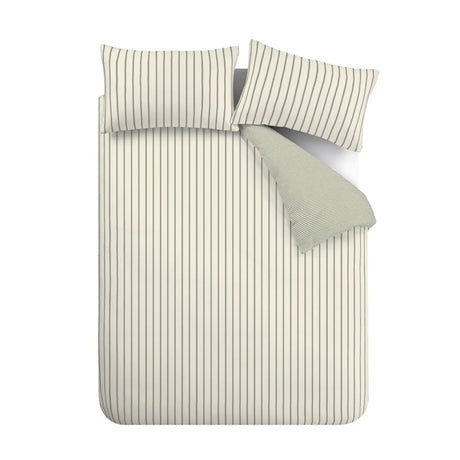 Bianca Hampton Stripe 200 Thread Count Cotton Reversible Duvet Cover Set - Green image 14