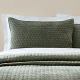 Bianca Attica Velvet Embroidered Blue Pillow Sham Pair 7
