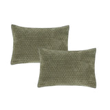 Bianca Attica Velvet Embroidered Blue Pillow Sham Pair 9