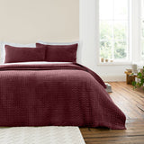 Bianca Fine Linens Attica Velvet Bedspread - Attica Velvet Burgundy Bedspread