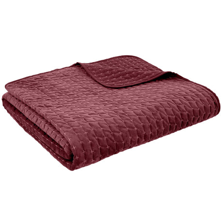 Bianca Fine Linens Attica Velvet Bedspread - Attica Velvet Burgundy Bedspread