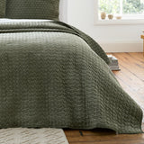 Bianca Fine Linens Attica Velvet Bedspread - Attica Velvet Green Bedspread