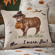 Catherine Lansfield Halloween Highland Cow Filled Cushion 45cm x 45cm - Natural