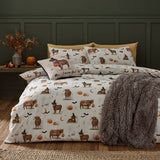 Catherine Lansfield Halloween Highland Cow Duvet Cover Set - Natural