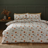 Catherine Lansfield Halloween Highland Cow Duvet Cover Set - Natural - Halloween Highland Cow Duvet Set