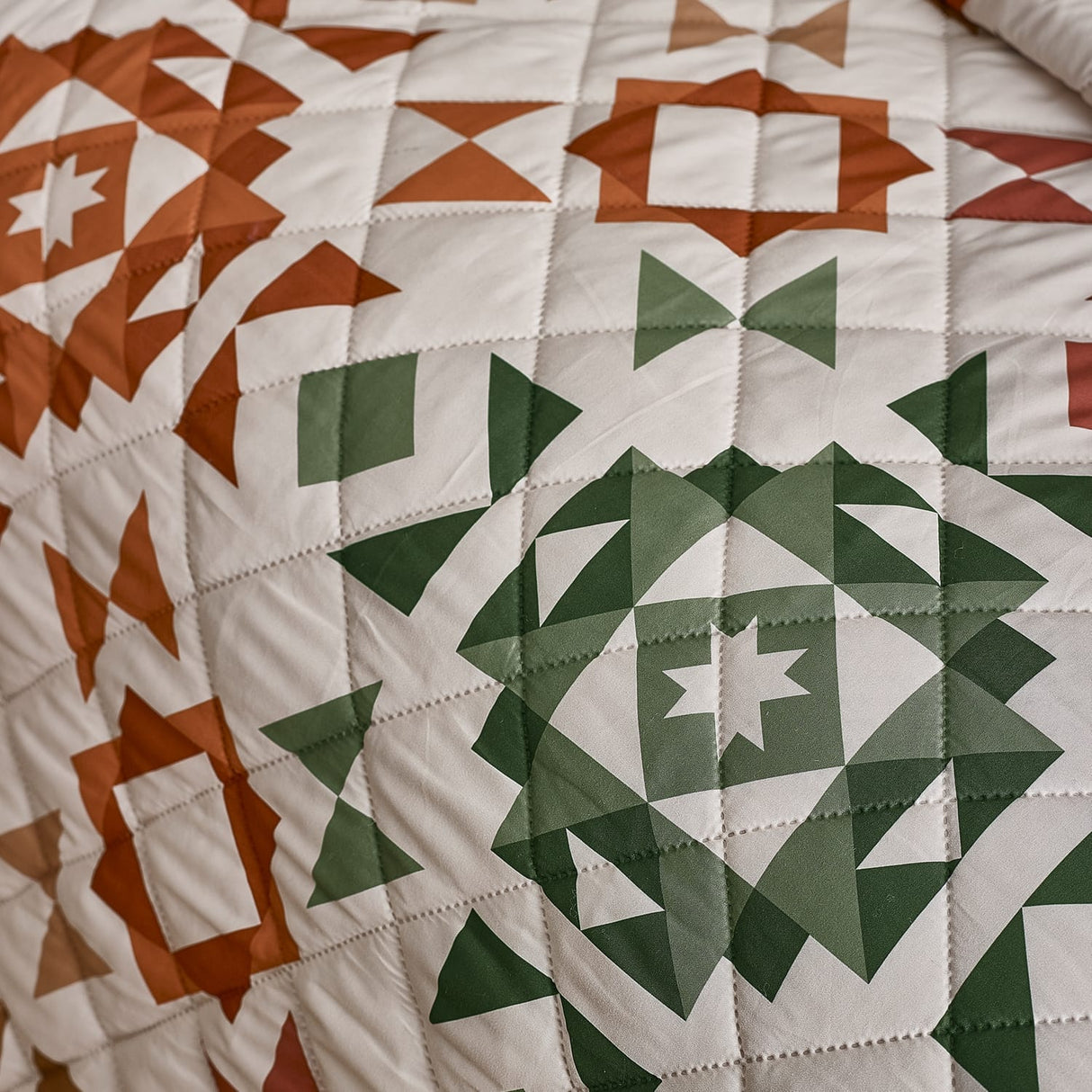 Catherine Lansfield Christmas Patchwork Bedspread 220cm x 230cm - Red - Autumn Patchwork Bedspread