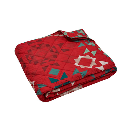 Catherine Lansfield Autumn Patchwork Bedspread - Natural - Christmas Patchwork Bedspread