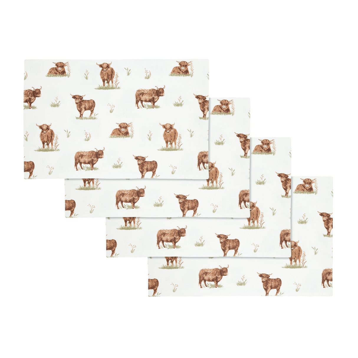 Catherine Lansfield Angus Highland Cow Placemat 4 Pack - Angus Highland Cow Placemats