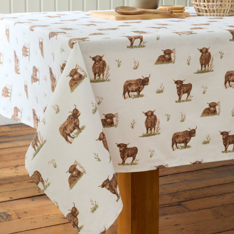 Catherine Lansfield Angus Highland Cow Tablecloth - Angus Highland Cow Table Cloth