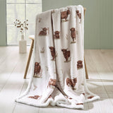 Catherine Lansfield Angus Highland Cow Throw - Natural - Angus Highland Cow Throw