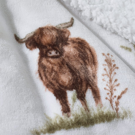 Catherine Lansfield Angus Highland Cow Throw - Natural - Angus Highland Cow Throw