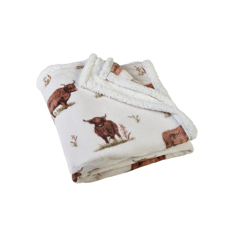 Catherine Lansfield Angus Highland Cow Throw - Natural - Angus Highland Cow Throw