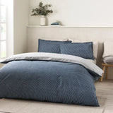 Catherine Lansfield Oxford Pinstripe Duvet Cover Set - Navy Blue image 5