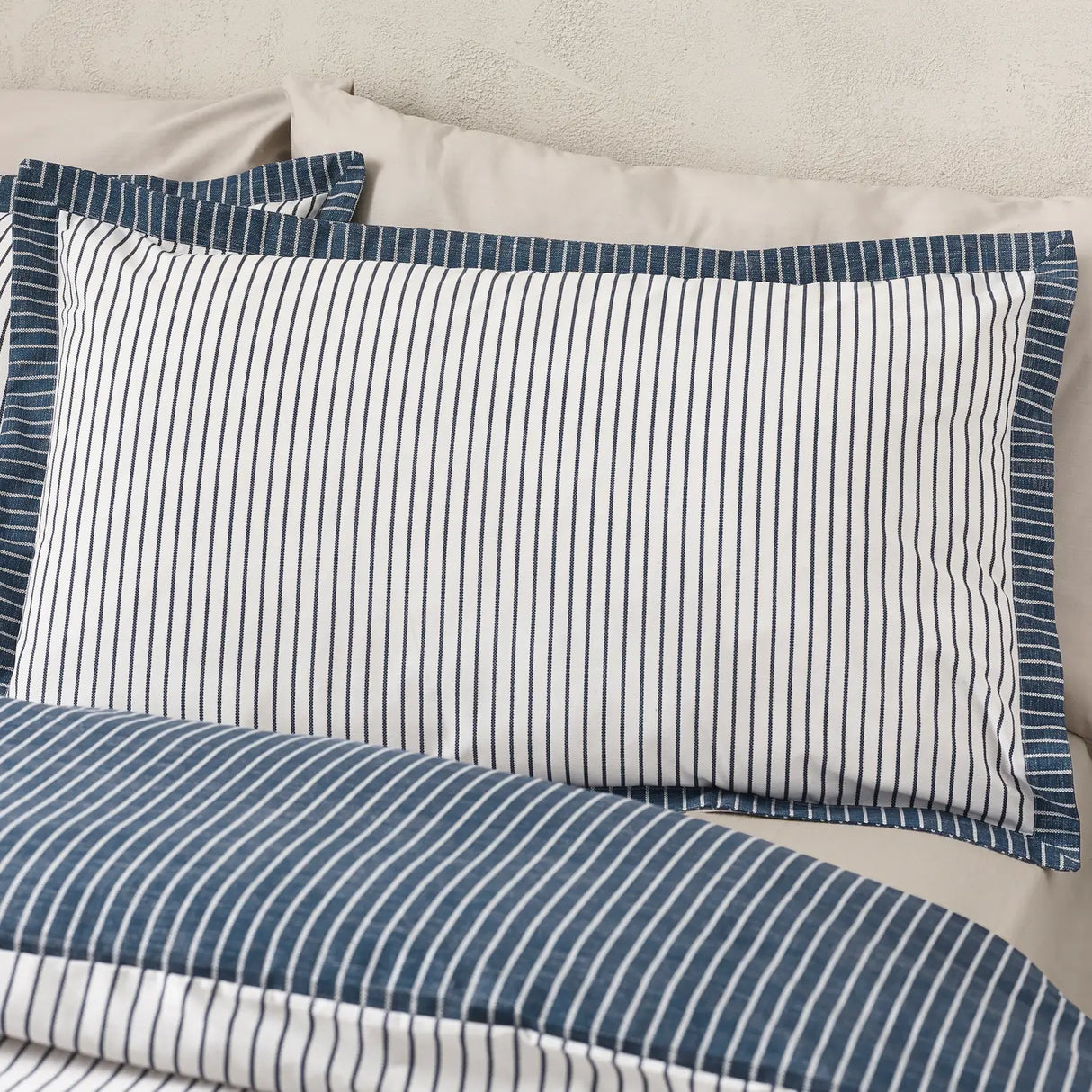 Catherine Lansfield Oxford Pinstripe Duvet Cover Set - Navy Blue image 3