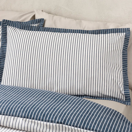 Catherine Lansfield Oxford Pinstripe Duvet Cover Set - Navy Blue image 3