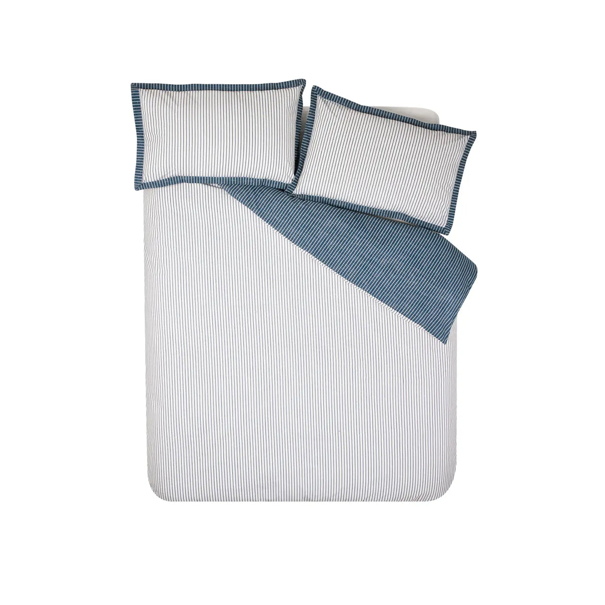 Catherine Lansfield Oxford Pinstripe Duvet Cover Set - Navy Blue image 4