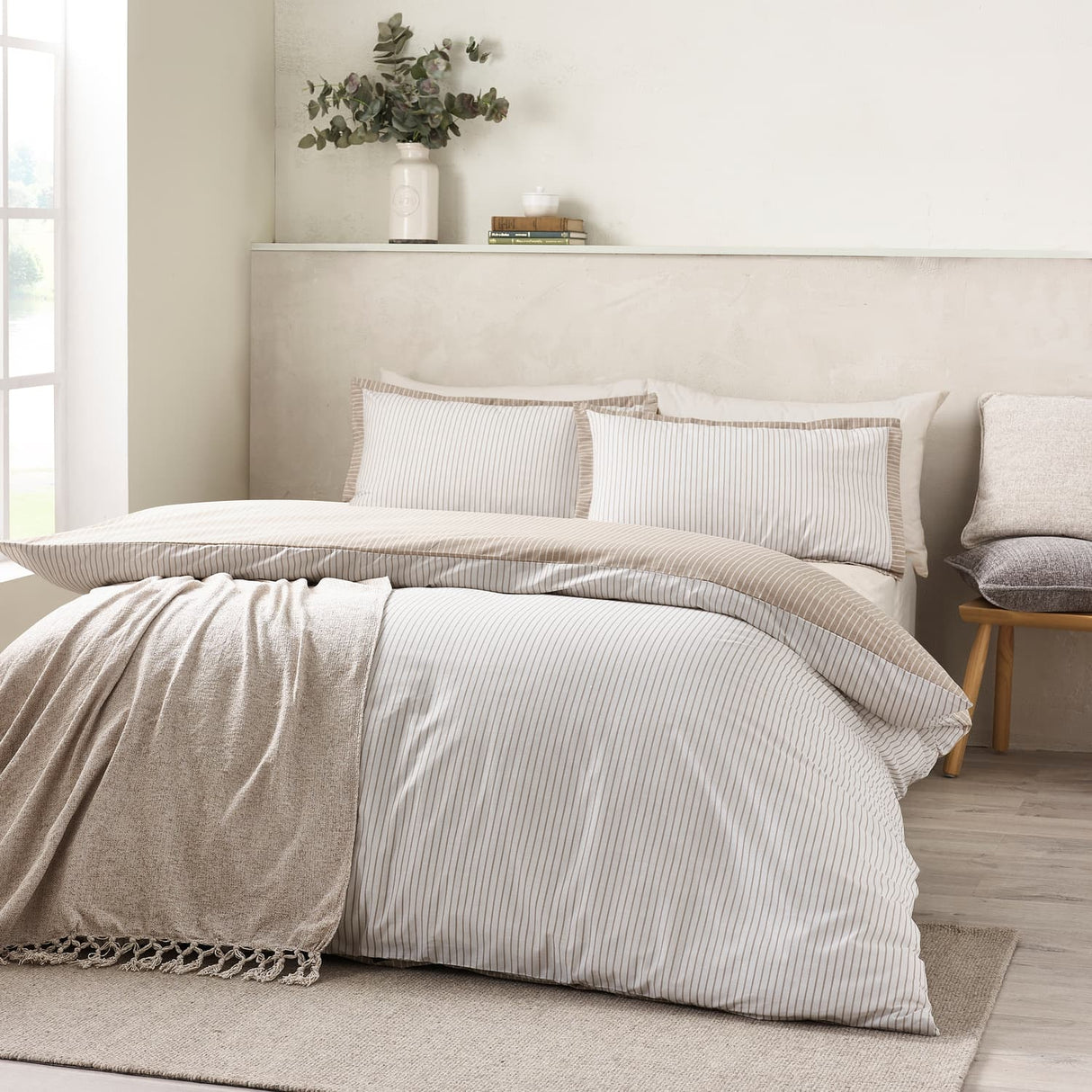 Catherine Lansfield Oxford Pinstripe Duvet Cover Set