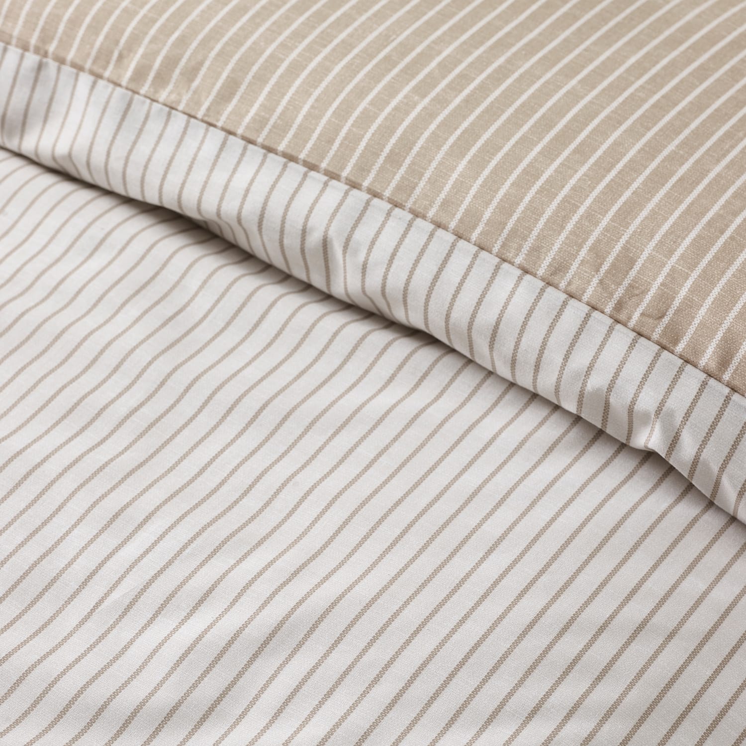 Catherine Lansfield Oxford Pinstripe Duvet Cover Set - Oxford Pinstripe Natural Duvet Set