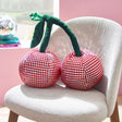 Catherine Lansfield Disco Cherries Filled Cushion 20cm x 25cm - Pink