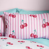 Catherine Lansfield Disco Cherries Duvet Cover Set - Pink - Disco Cherries Duvet Set