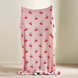 Catherine Lansfield Disco Cherries Cosy Throw 200cm x 240cm - Pink - Disco Cherries Throw (1)
