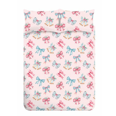 Catherine Lansfield Christmas Bows and Bells Festive Duvet Cover Set 6