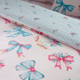 Catherine Lansfield Christmas Bows and Bells Festive Duvet Cover Set - Pink - Christmas Bows And Bells Duvet Set