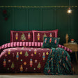 Catherine Lansfield Christmas Nutcracker Stripe Duvet Cover Set - Plum