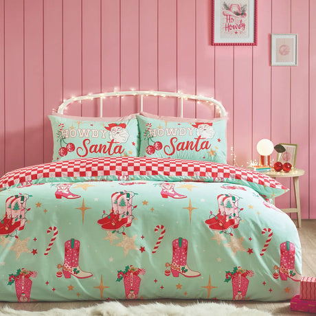Santas Howdy Christmas Duvet Cover by Catherine Lansfield