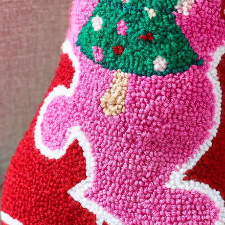 Catherine Lansfield Santa's Howdy Christmas Filled Cushion 35cm x 48cm - Pink - Santas Howdy Christmas Cushion