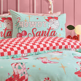 Catherine Lansfield Santa's Howdy Christmas Duvet Cover Set - Green - Santas Howdy Christmas Duvet Set