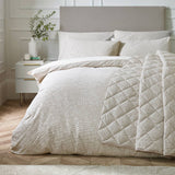 Catherine Lansfield Corded Leaves Bedspread - Champagne Gold