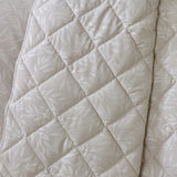 Catherine Lansfield Corded Leaves Bedspread - Champagne Gold - Corded Leaves Champagne Bedspread