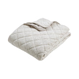 Catherine Lansfield Corded Leaves Bedspread - Champagne Gold - Corded Leaves Champagne Bedspread