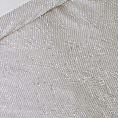 Catherine Lansfield Corded Leaves Duvet Cover Set - Champagne Gold - Corded Leaves Champagne Duvet Set