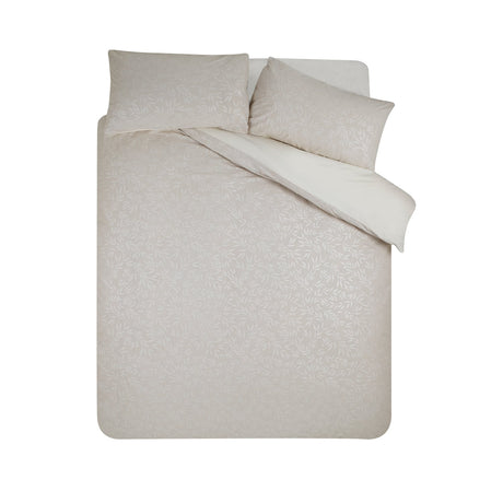 Catherine Lansfield Corded Leaves Duvet Cover Set - Champagne Gold - Corded Leaves Champagne Duvet Set