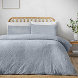 Catherine Lansfield Crinkle Seersucker Duvet Cover Set - Crinkle Seersucker Blue Duvet Set