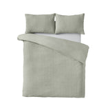 Catherine Lansfield Crinkle Seersucker Duvet Cover Set - Crinkle Seersucker Green Duvet Set